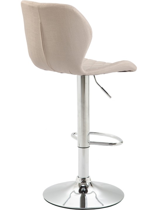 Taburete de bar tejido corcho cromo, crema