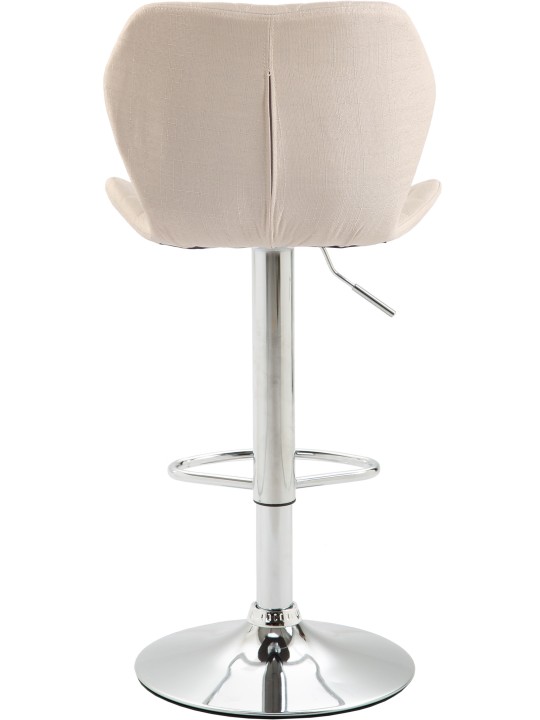 Taburete de bar tejido corcho cromo, crema