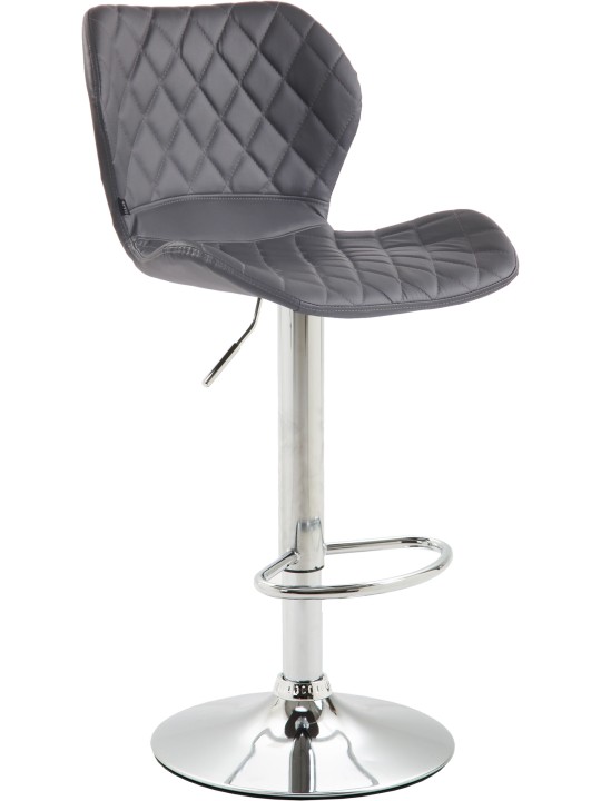 Taburete de bar corcho piel sintética cromado, gris