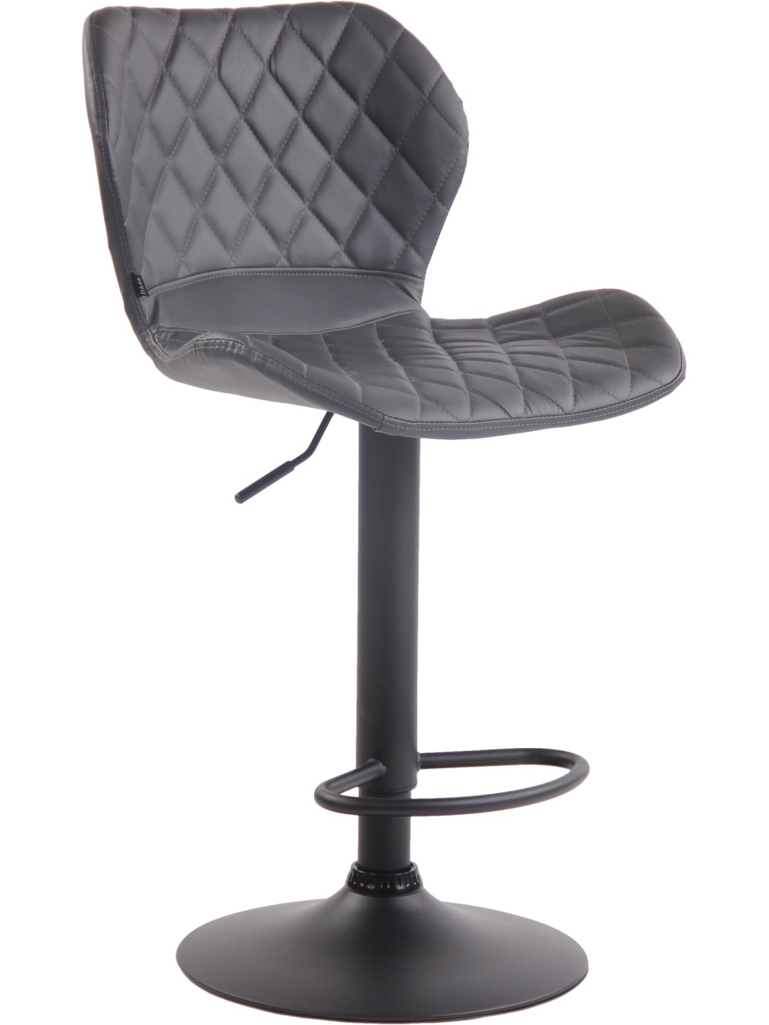 Taburete de bar de corcho de piel sintética, gris