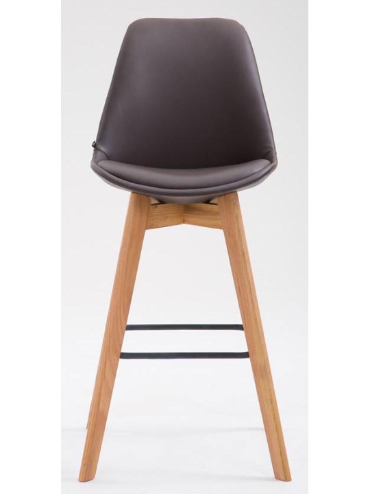 Juego de 2 taburetes de bar Metz piel sintética natural, marrón