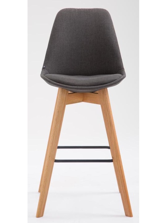 Juego de 2 taburetes de bar Metz tela natural, gris oscuro