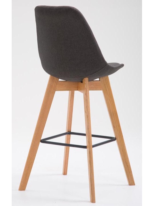 Juego de 2 taburetes de bar Metz tela natural, gris oscuro