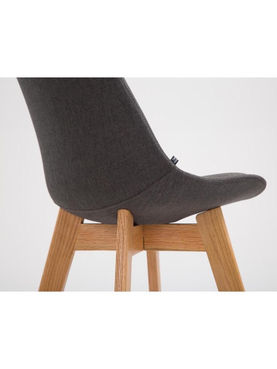 Juego de 2 taburetes de bar Metz tela natural, gris oscuro