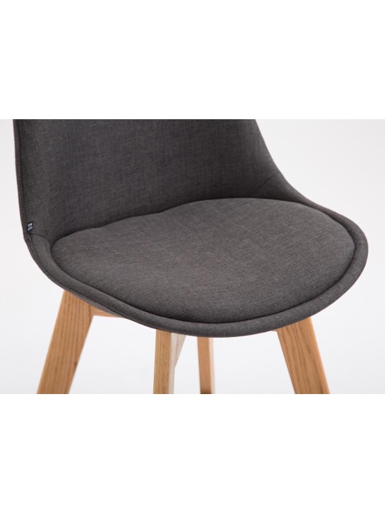 Juego de 2 taburetes de bar Metz tela natural, gris oscuro