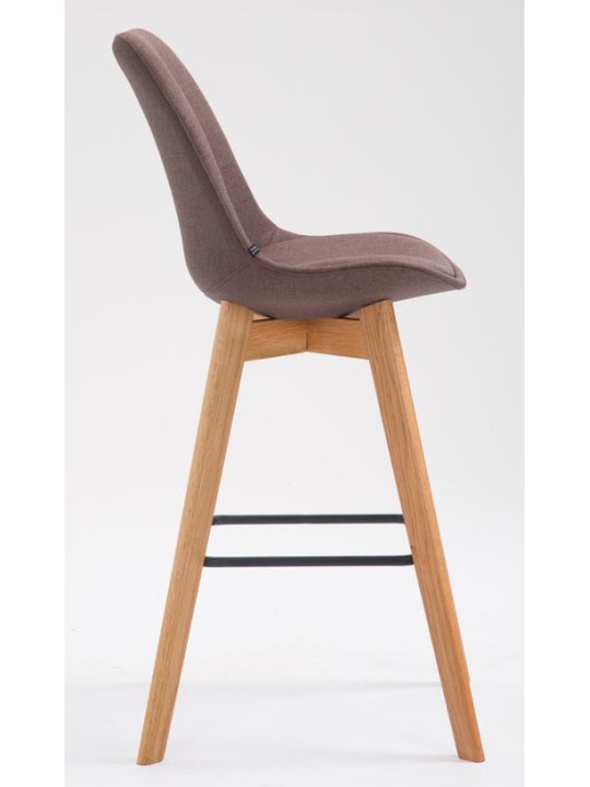 Juego de 2 taburetes de bar Metz tela natural, marrón