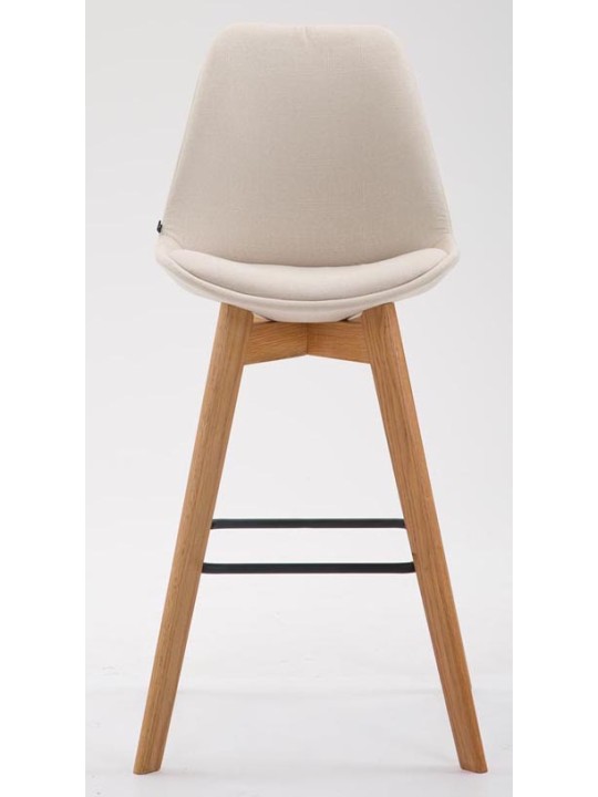 Juego de 2 taburetes de bar Metz tela natural, crema