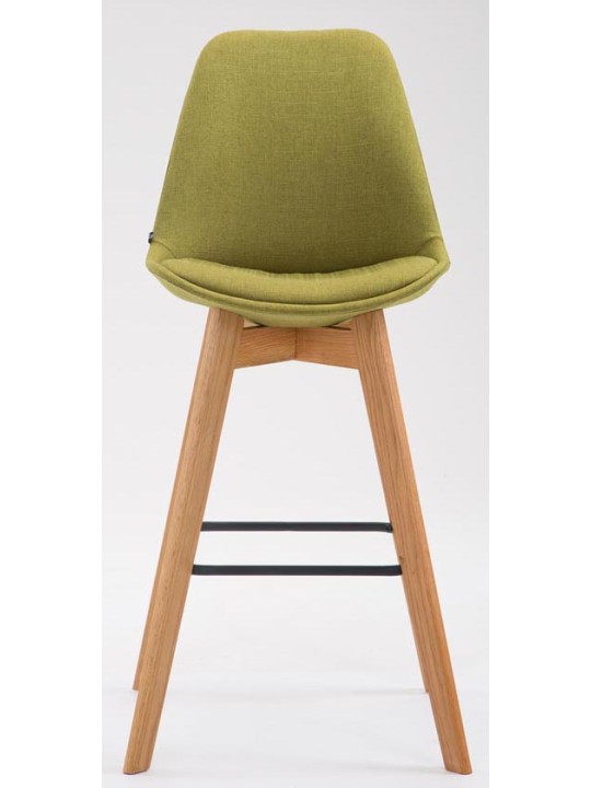 Juego de 2 taburetes de bar Metz tela natural, verde