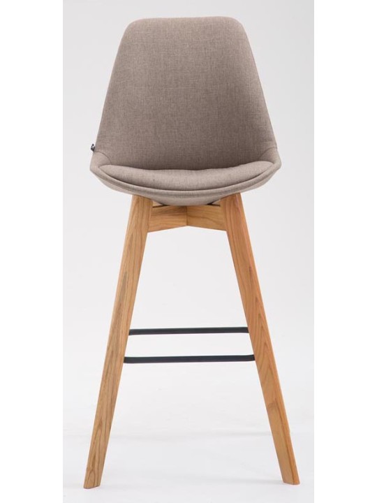 Juego de 2 taburetes de bar Metz tela natural, taupe