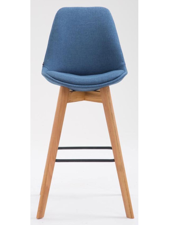 Juego de 2 taburetes de bar Metz tela natural, azul