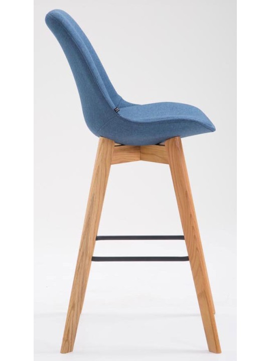 Juego de 2 taburetes de bar Metz tela natural, azul