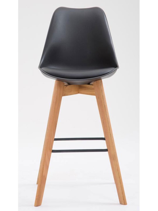 Juego de 2 taburetes de bar Metz plástico natural, negro