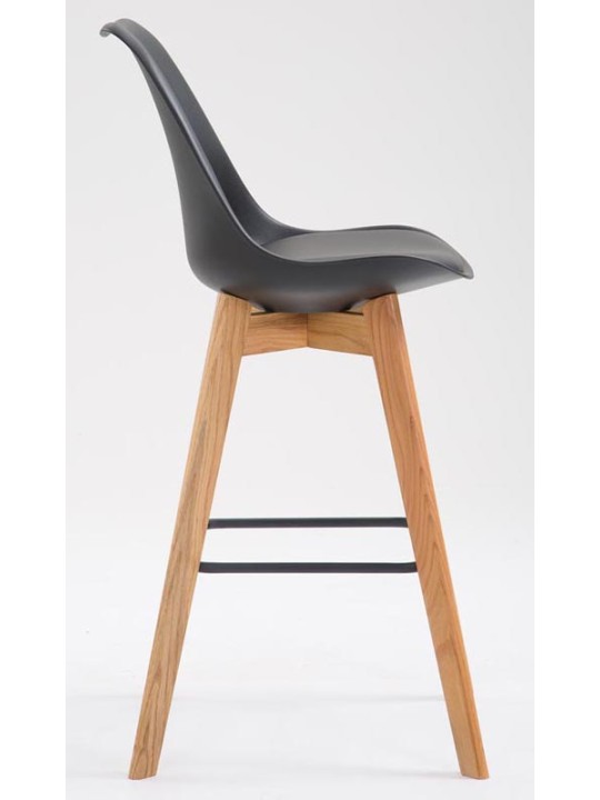 Juego de 2 taburetes de bar Metz plástico natural, negro