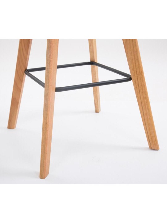 Juego de 2 taburetes de bar Metz plástico natural, negro