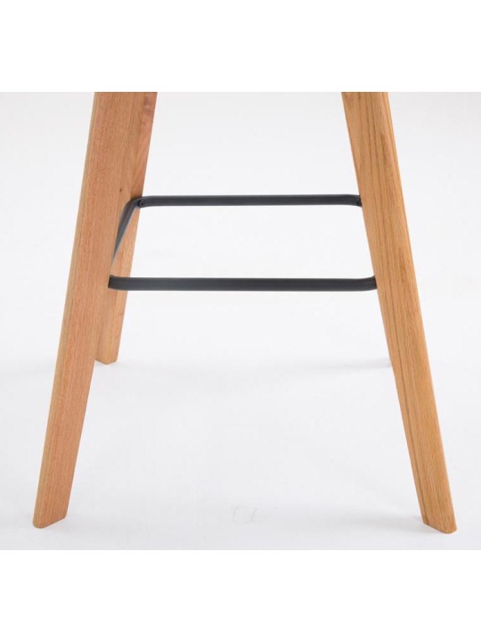 Juego de 2 taburetes de bar Metz plástico natural, negro