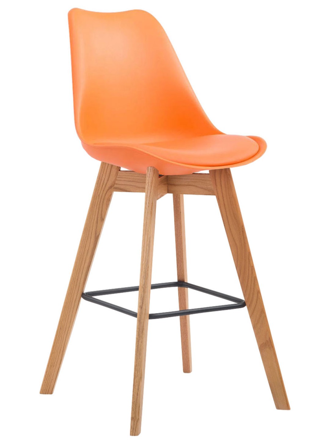 Juego de 2 taburetes de bar Metz plástico natural, naranja