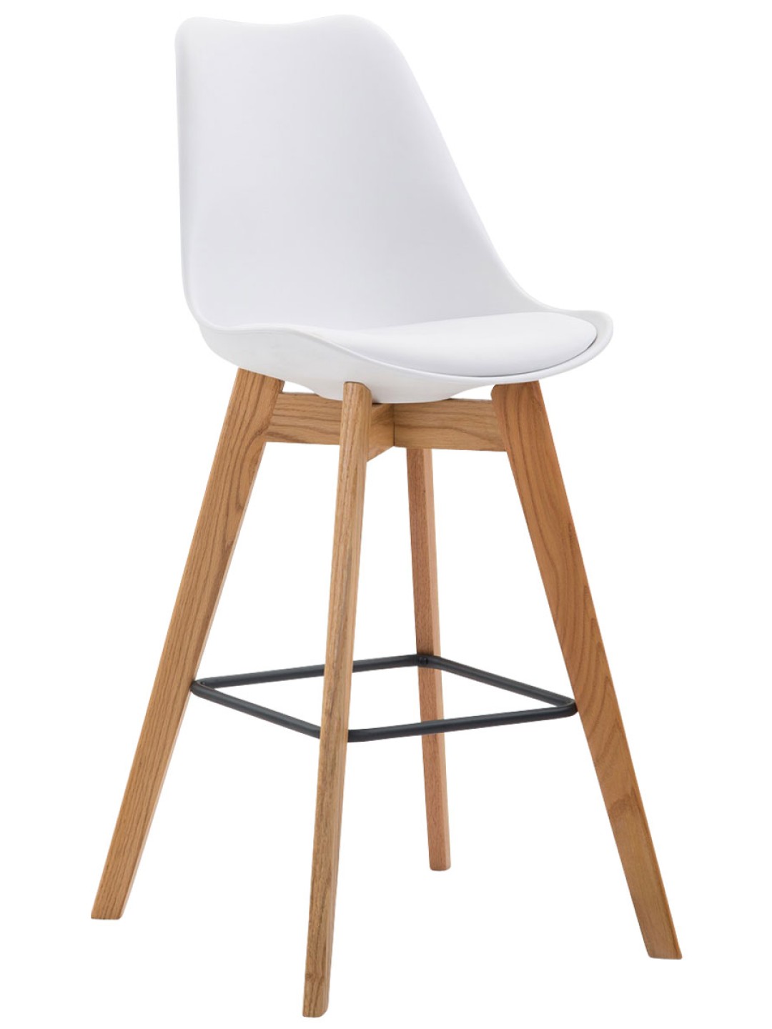 Juego de 2 taburetes de bar Metz plástico natural, blanco