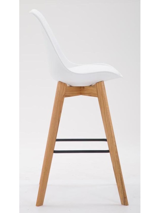 Juego de 2 taburetes de bar Metz plástico natural, blanco