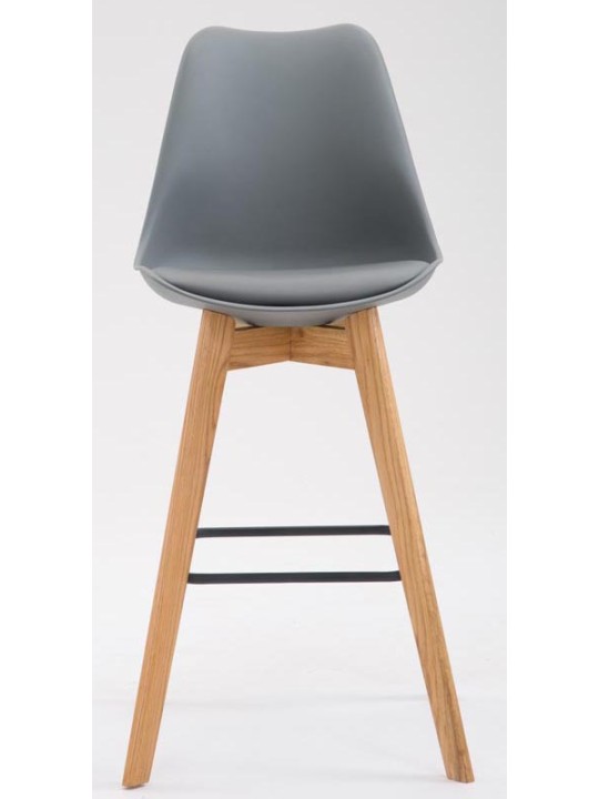 Juego de 2 taburetes de bar Metz plástico natural, gris