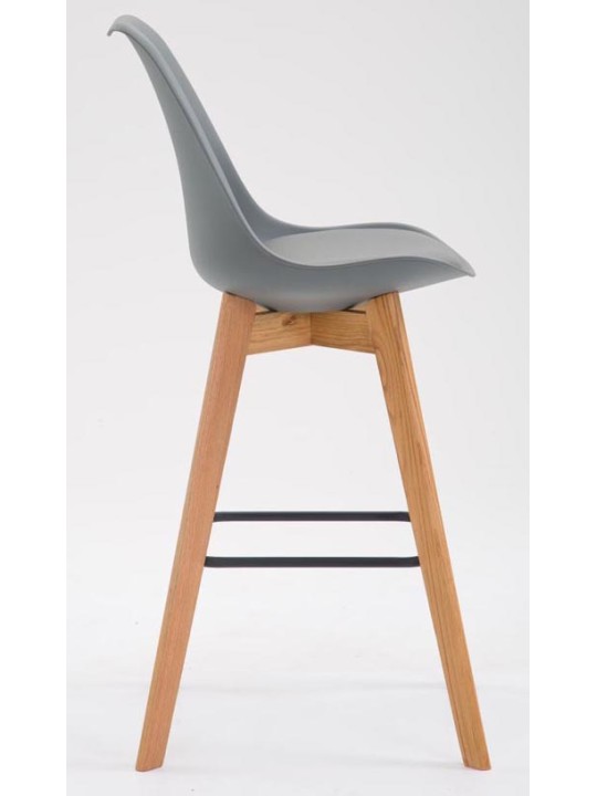 Juego de 2 taburetes de bar Metz plástico natural, gris