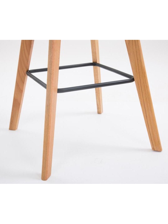 Juego de 2 taburetes de bar Metz plástico natural, gris