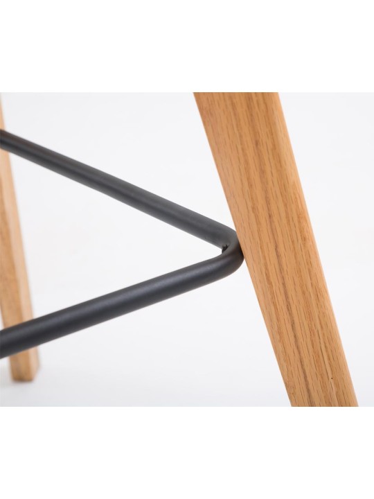 Juego de 2 taburetes de bar Metz plástico natural, gris