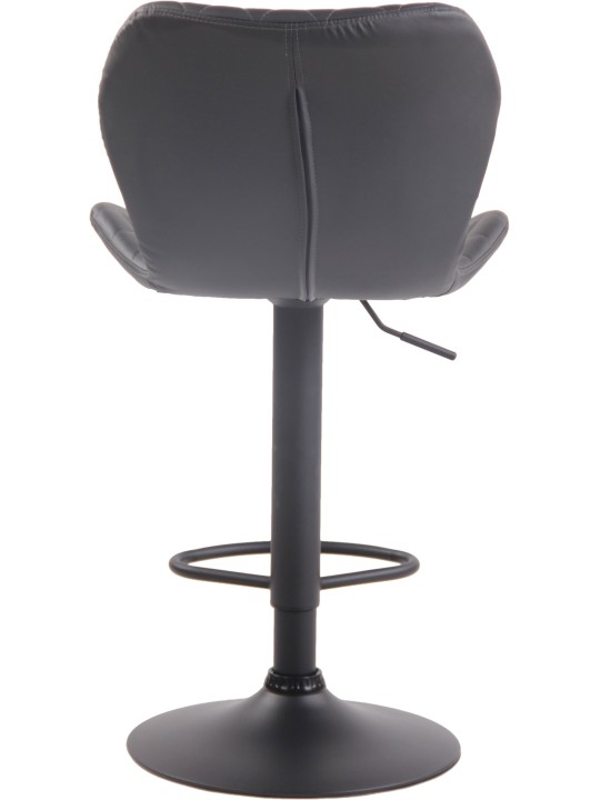 Juego de 2 taburetes de bar de corcho y piel sintética, gris