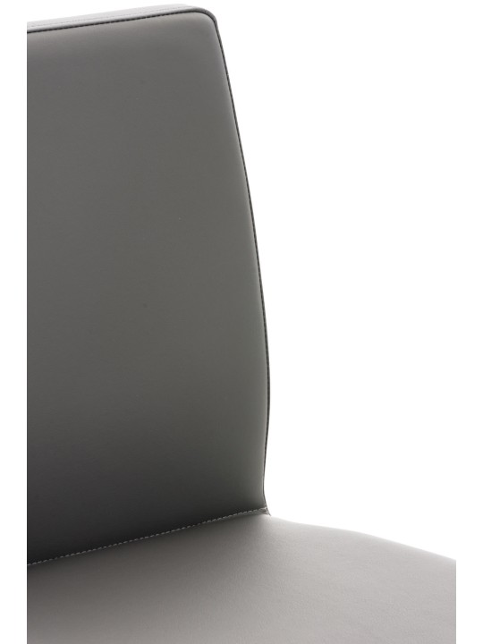 Juego de 2 taburetes de bar Cadiz piel sintética acero inoxidable, gris
