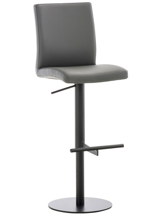 Juego de 2 taburetes de bar Cadiz piel sintética, gris Juego de 2 taburetes de bar Cadiz piel sintética, gris