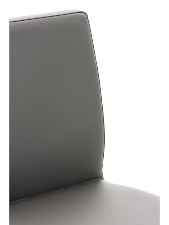 Juego de 2 taburetes de bar Cadiz piel sintética, gris Juego de 2 taburetes de bar Cadiz piel sintética, gris