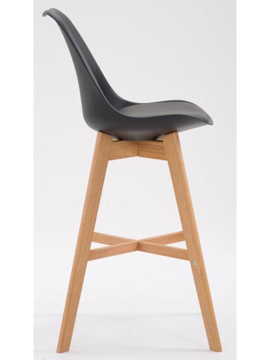 Juego de 2 taburetes de bar Cannes plástico natural, negro Juego de 2 taburetes de bar Cannes plástico natural, negro