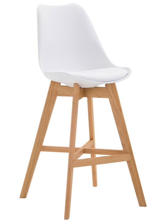 Juego de 2 taburetes de bar Cannes plástico natural, blanco Juego de 2 taburetes de bar Cannes plástico natural, blanco