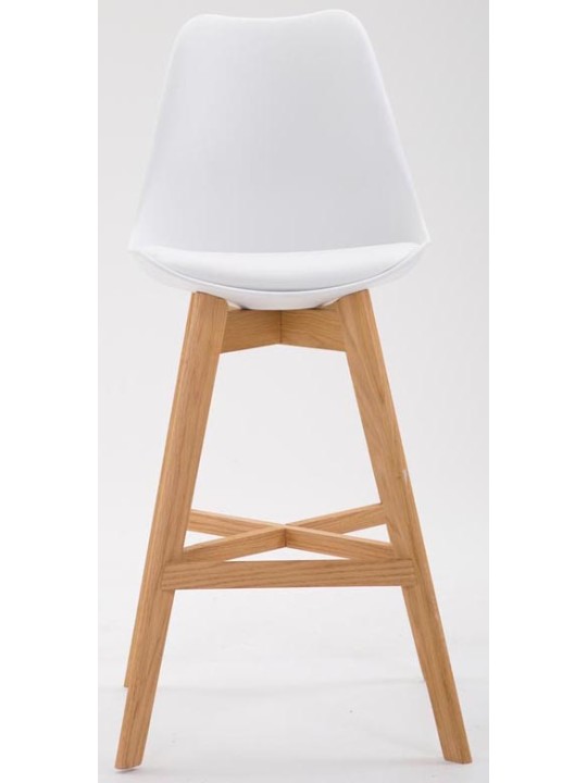 Juego de 2 taburetes de bar Cannes plástico natural, blanco Juego de 2 taburetes de bar Cannes plástico natural, blanco