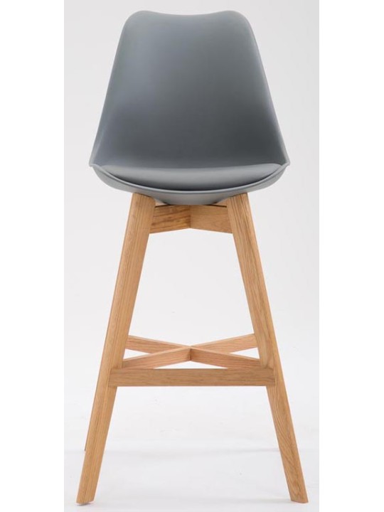 Juego de 2 taburetes de bar Cannes plástico natural, gris