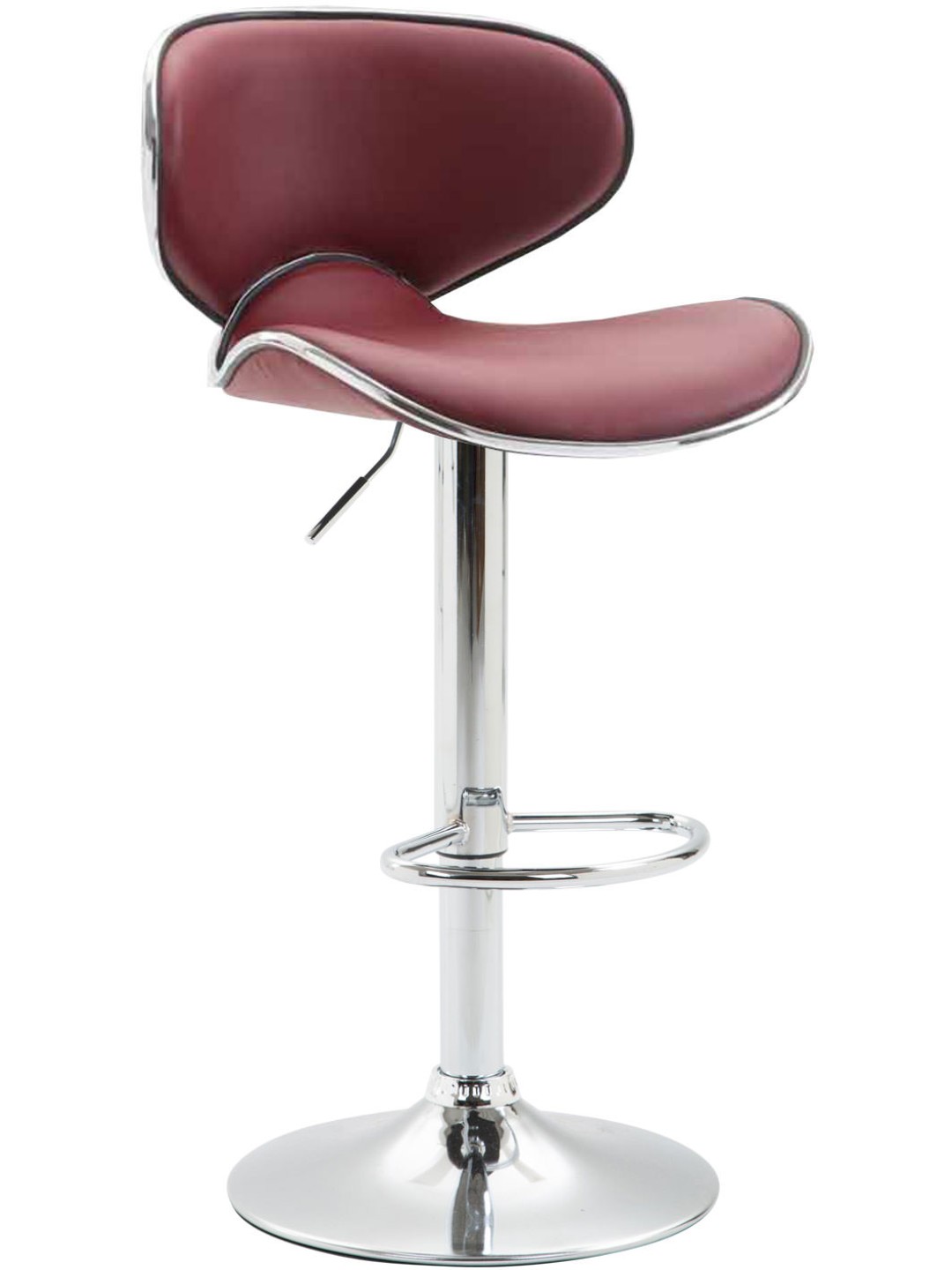 Taburete de bar Las Vegas V2 cromo, burdeos