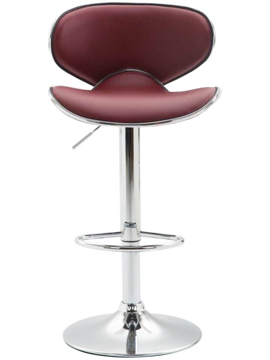 Taburete de bar Las Vegas V2 cromo, burdeos