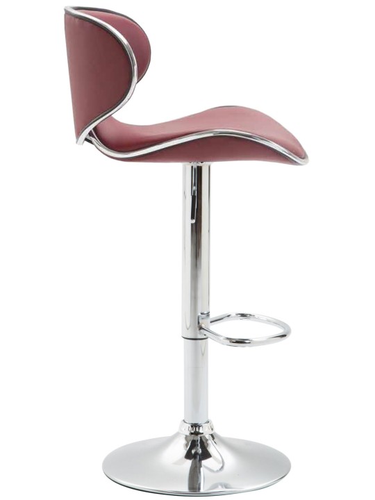 Taburete de bar Las Vegas V2 cromo, burdeos