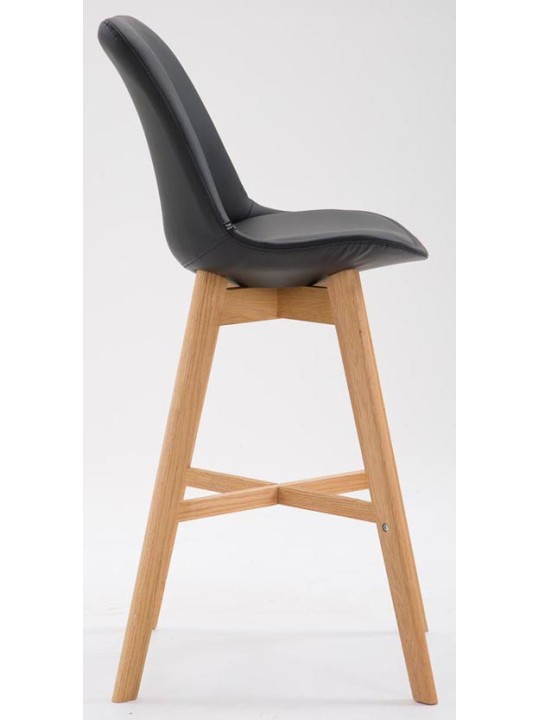 Juego de 2 taburetes de bar Cannes piel sintética Natura, negro