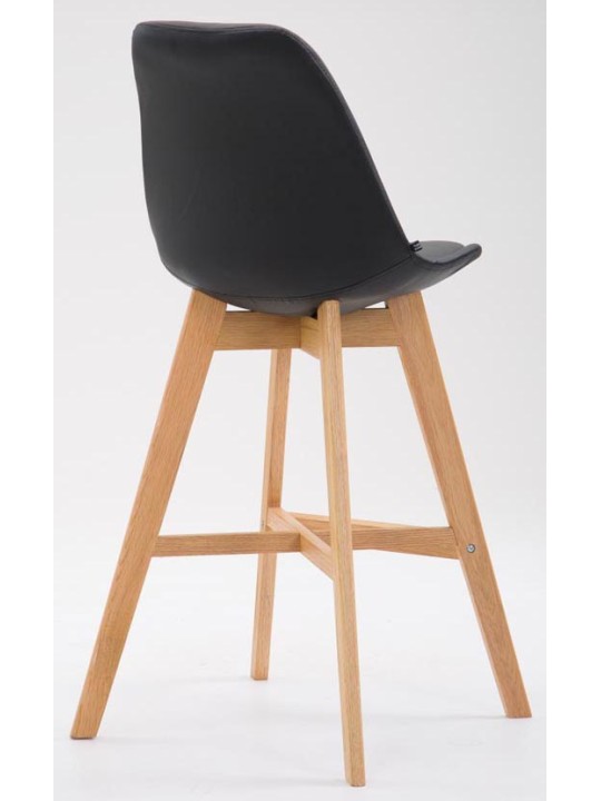 Juego de 2 taburetes de bar Cannes piel sintética Natura, negro