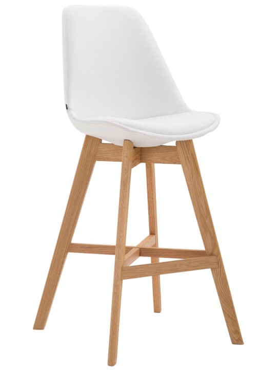 Juego de 2 taburetes de bar Cannes piel sintética natural, blanco Juego de 2 taburetes de bar Cannes piel sintética natural, blanco