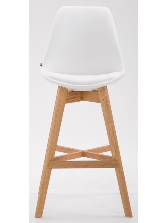 Juego de 2 taburetes de bar Cannes piel sintética natural, blanco Juego de 2 taburetes de bar Cannes piel sintética natural, blanco