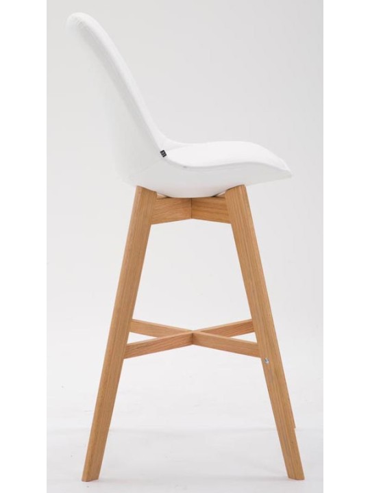 Juego de 2 taburetes de bar Cannes piel sintética natural, blanco Juego de 2 taburetes de bar Cannes piel sintética natural, blanco