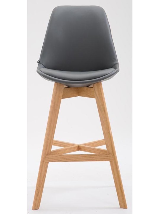 Juego de 2 taburetes de bar Cannes piel sintética natural, gris Juego de 2 taburetes de bar Cannes piel sintética natural, gris