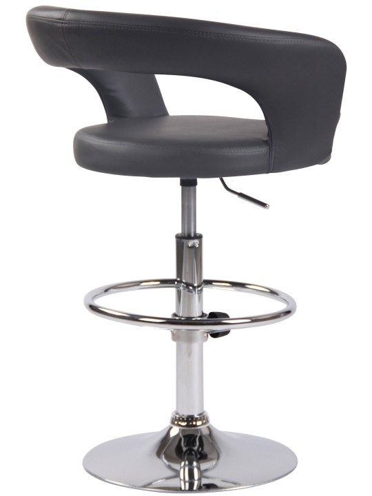 Taburete de bar Jaen piel sintética, gris