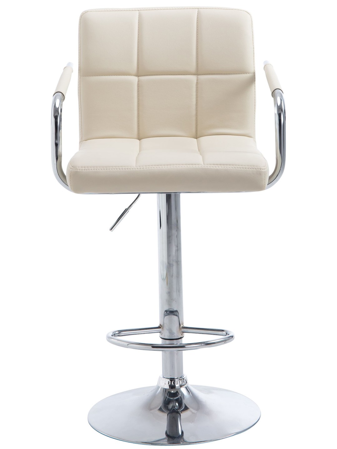 Juego de 2 taburetes de bar Lucy V2 cromados, crema