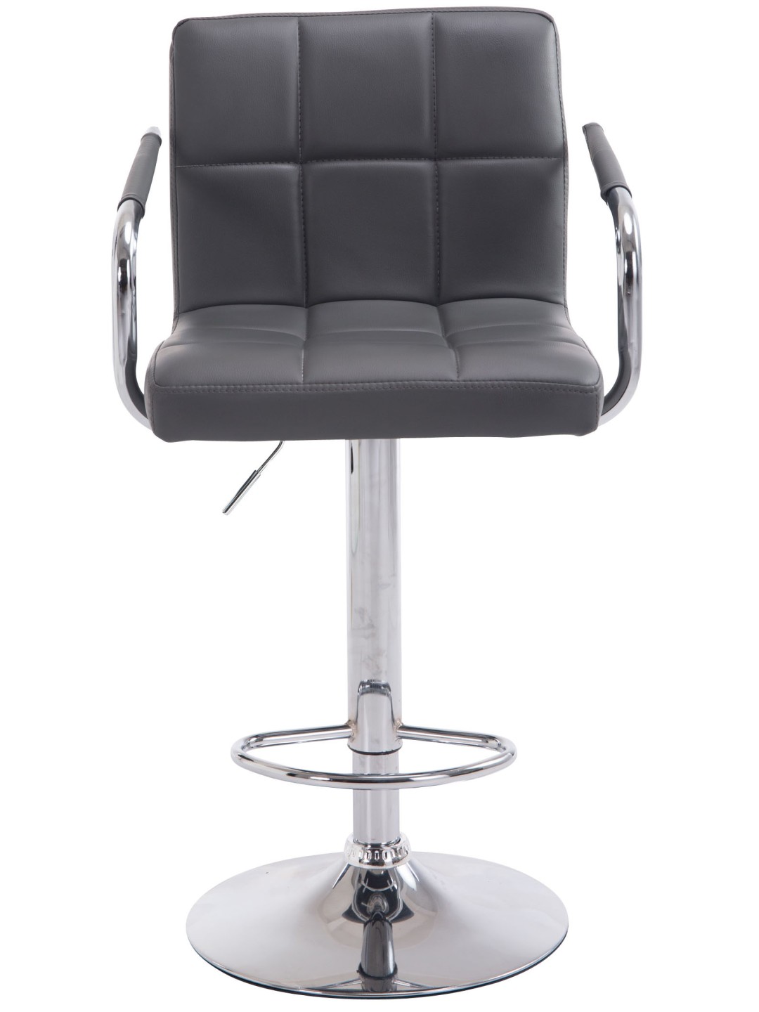 Juego de 2 taburetes de bar Lucy V2 cromados, gris