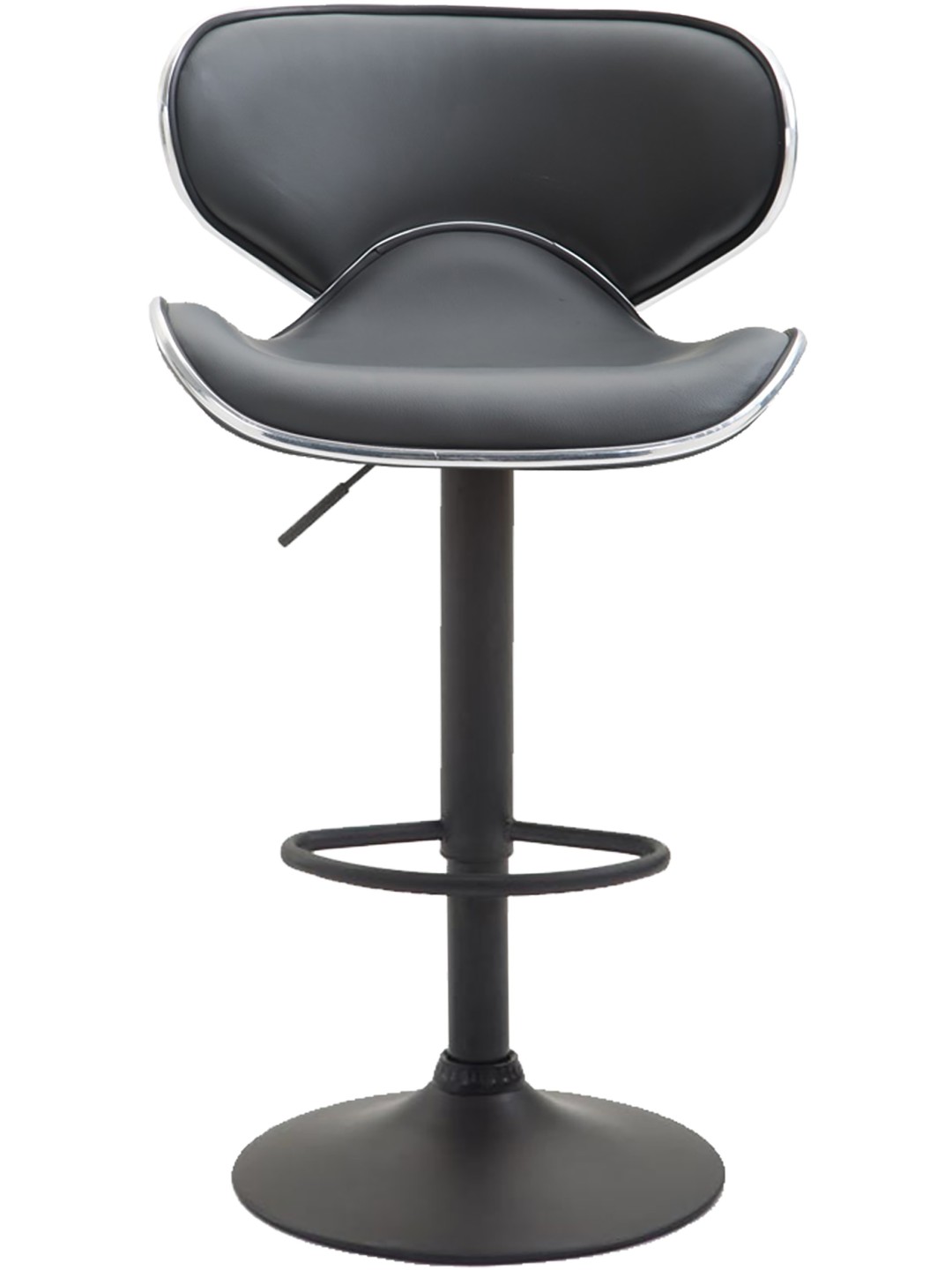 Juego de 2 taburetes de bar Las Vegas V2 de piel sintética, gris