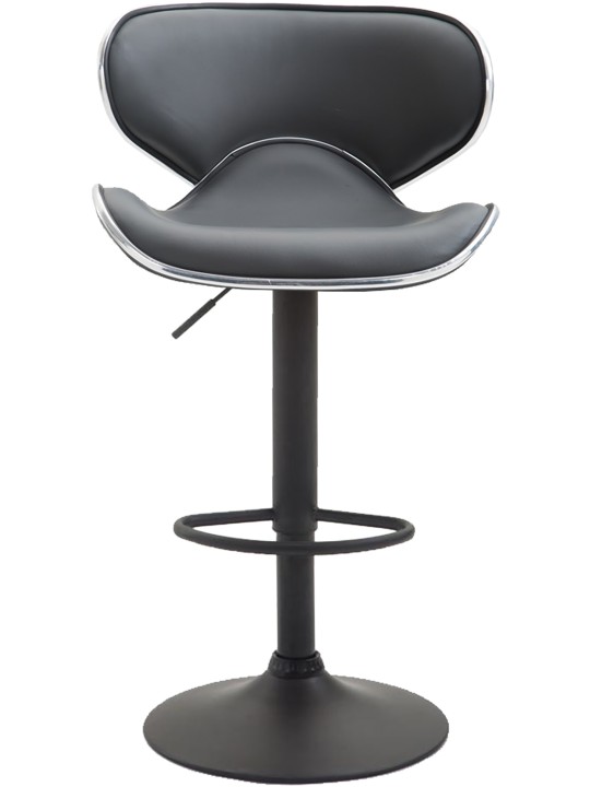 Juego de 2 taburetes de bar Las Vegas V2 de piel sintética, gris