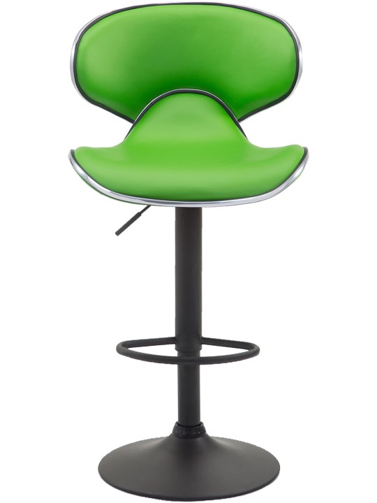 Juego de 2 taburetes de bar Las Vegas V2 de piel sintética, verde