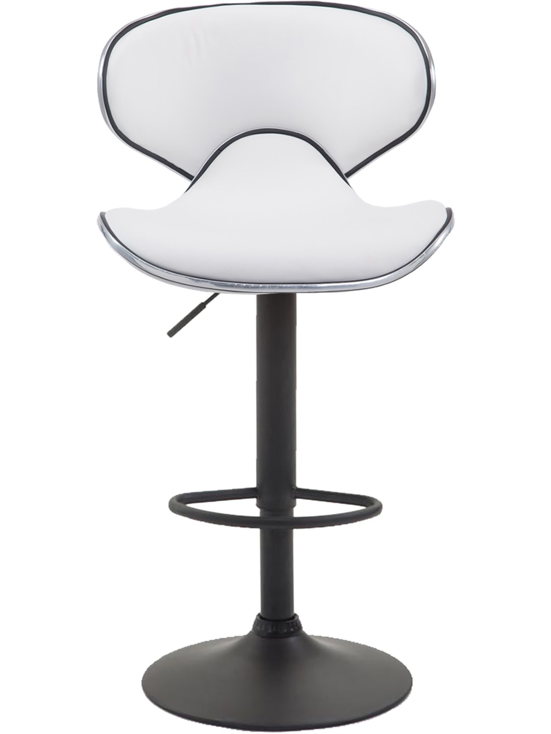 Juego de 2 taburetes de bar Las Vegas V2 de piel sintética, blanco